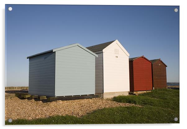 Colourful beach huts in Calshot Acrylic by Ian Middleton