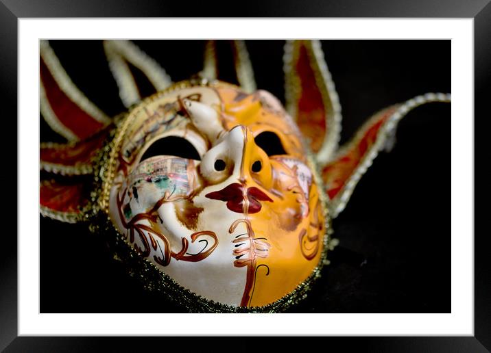 Venetian Mask 1 Framed Mounted Print by Steve Purnell