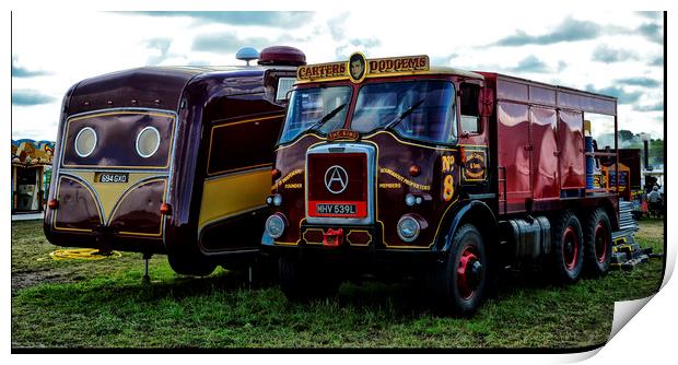 Vintage Fair Wagons at Dorset Steam Fair Print by Grant Lewis