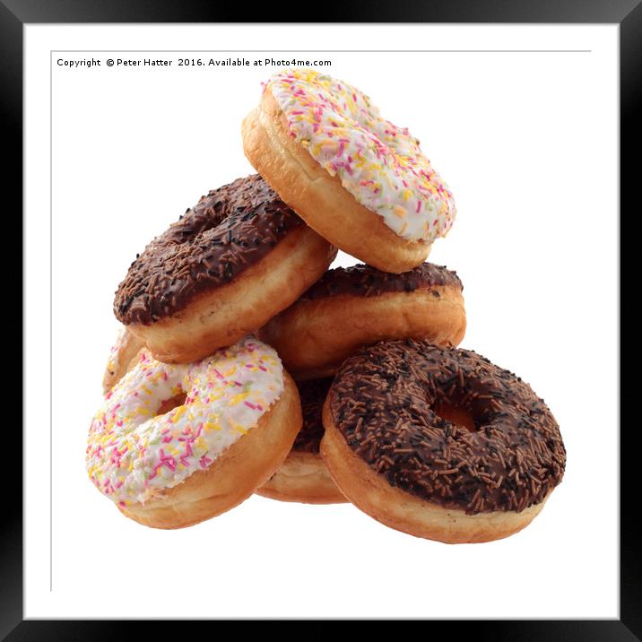 A Pile of Doughnuts  Framed Mounted Print by Peter Hatter