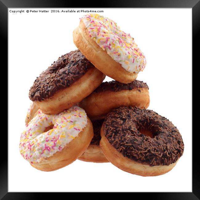A Pile of Doughnuts  Framed Print by Peter Hatter