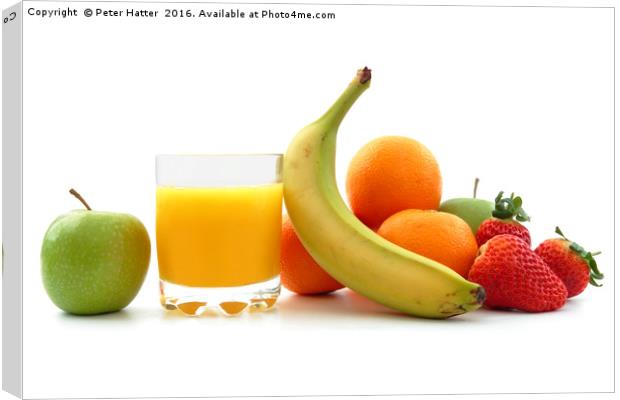 Fruits and Orange Juice. Canvas Print by Peter Hatter