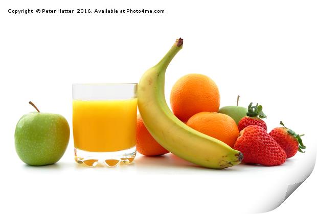 Fruits and Orange Juice. Print by Peter Hatter