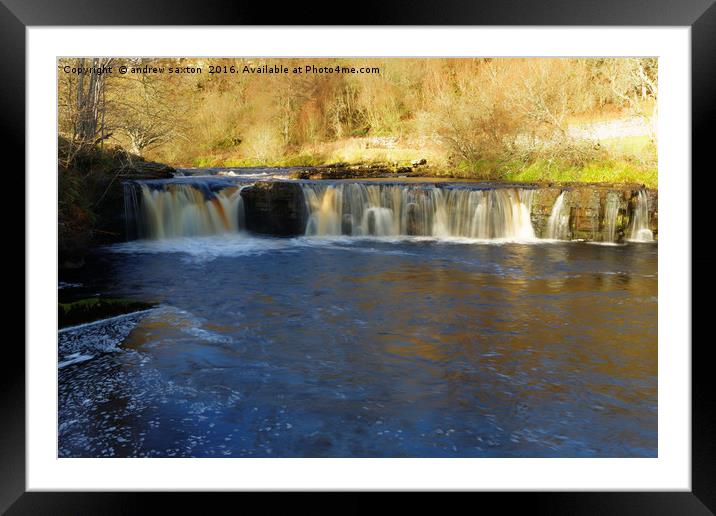 KELD WATERFALL Framed Mounted Print by andrew saxton