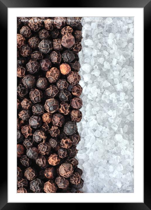 Peppercorns and Sea Salt. Framed Mounted Print by Peter Hatter