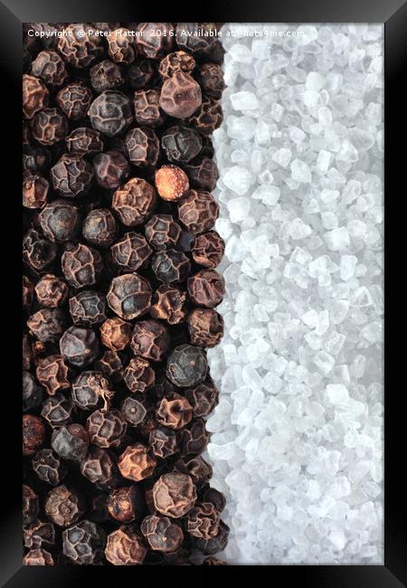 Peppercorns and Sea Salt. Framed Print by Peter Hatter