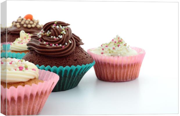 Cup Cakes Close up. Canvas Print by Peter Hatter