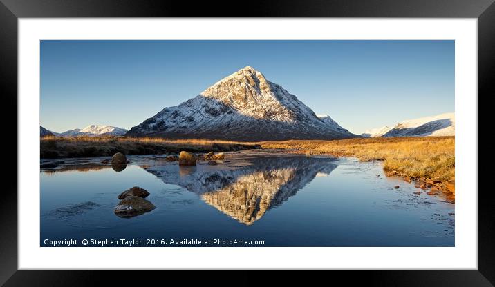 Stob Dearg Reflections Framed Mounted Print by Stephen Taylor