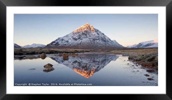 First Light in Glencoe Framed Mounted Print by Stephen Taylor