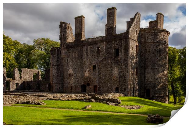 Huntley Castle Ruins Print by Thomas Schaeffer