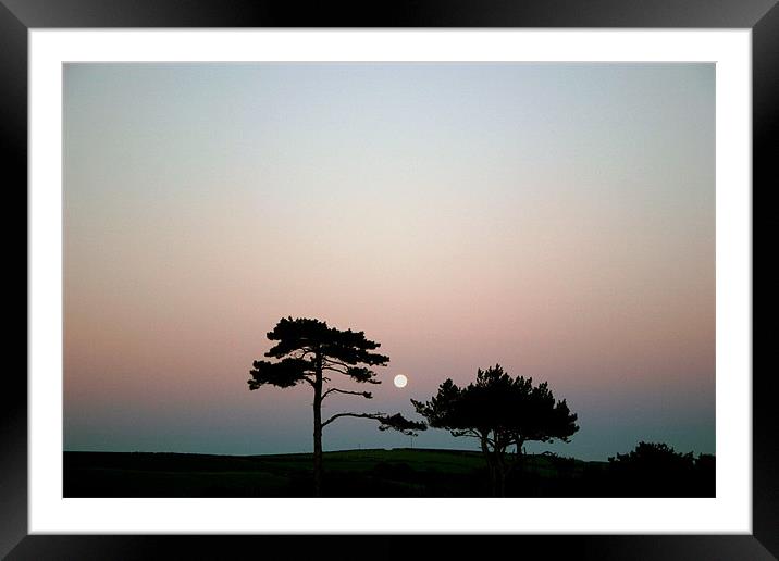 Moonrise over Dorset  Framed Mounted Print by Mike Crew