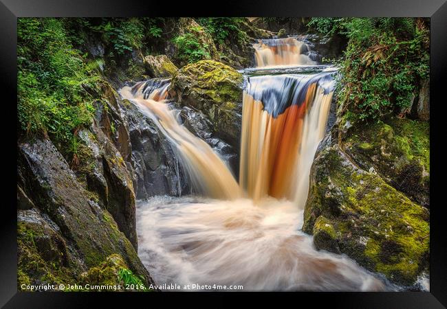 The Pecca Falls in the Yorkshire Dales Framed Print by John Cummings