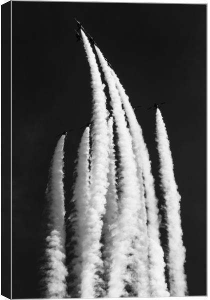 Red Arrows in Black and White Canvas Print by Oxon Images