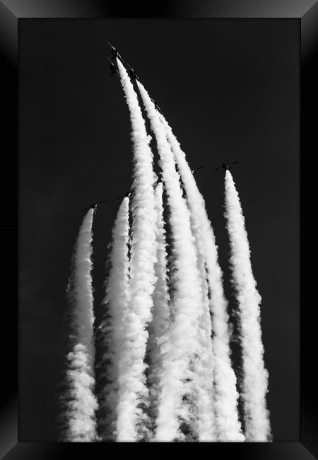 Red Arrows in Black and White Framed Print by Oxon Images
