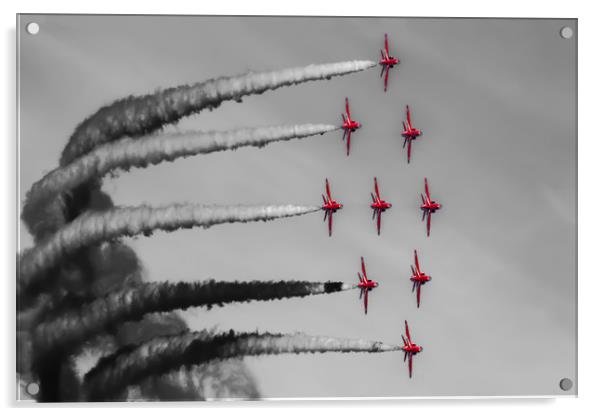 Red Arrows selective colour Acrylic by Oxon Images