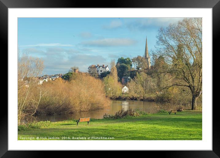The River Wye at Ross on Wye Herefordshire England Framed Mounted Print by Nick Jenkins