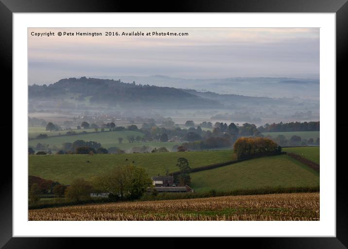 Killerton Clump from Caseberry downs Framed Mounted Print by Pete Hemington