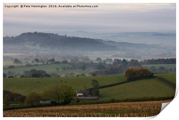 Killerton Clump from Caseberry downs Print by Pete Hemington