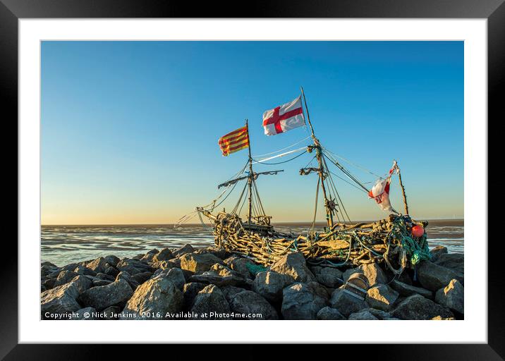 The Pirate Ship Hoylake Seafront Wirral Merseyside Framed Mounted Print by Nick Jenkins