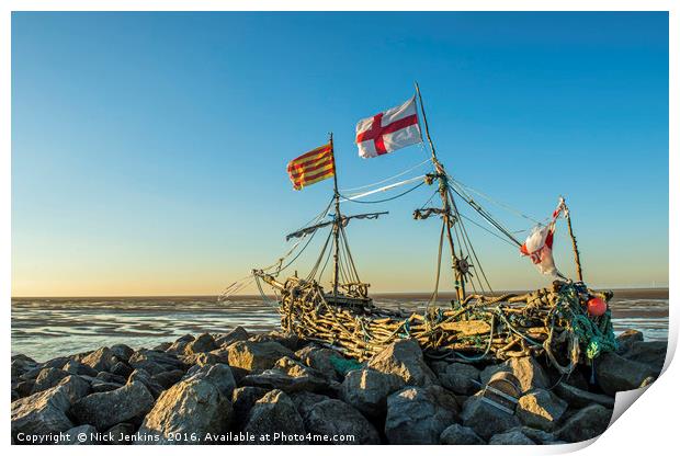 The Pirate Ship Hoylake Seafront Wirral Merseyside Print by Nick Jenkins