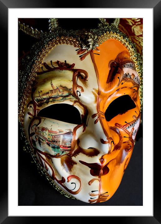 Venetian Mask 3 Framed Mounted Print by Steve Purnell