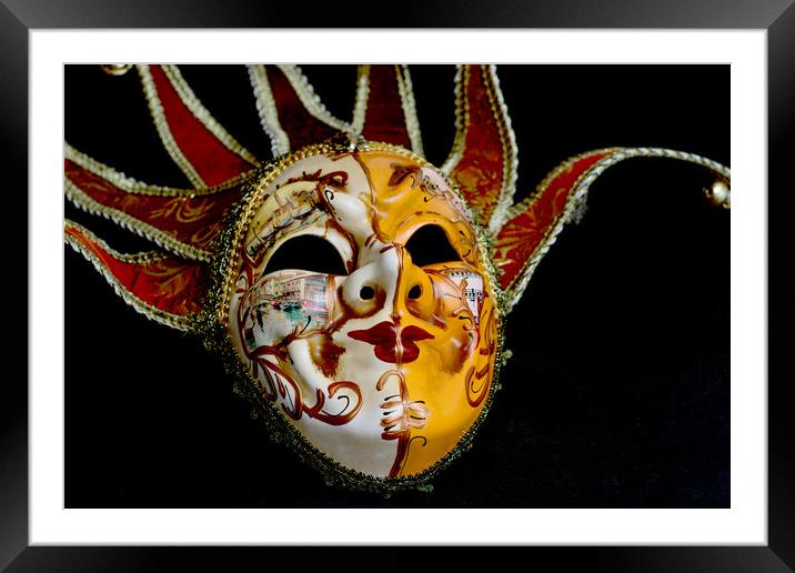 Venetian Mask 4 Framed Mounted Print by Steve Purnell