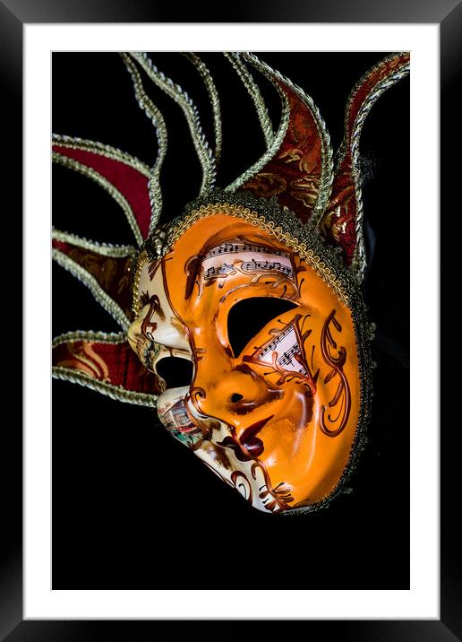 Venetian Mask 5 Framed Mounted Print by Steve Purnell