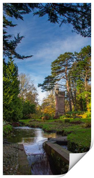 The Tower in the Gardens Print by Phil Wareham