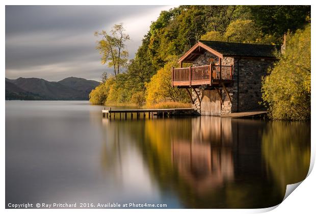 Boathouse On Ullswater Print by Ray Pritchard