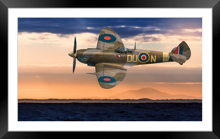 Supermarine Spitfire Framed Mounted Print by Guido Parmiggiani