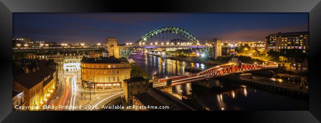 Newcastle Gateshead Skyline Framed Print by Ray Pritchard