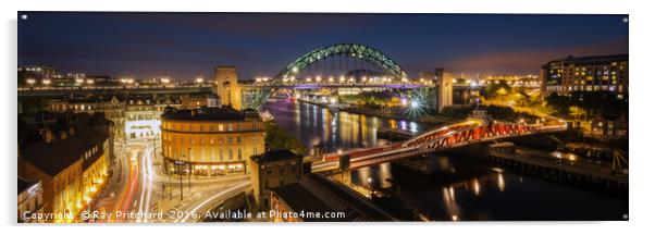 Newcastle Gateshead Skyline Acrylic by Ray Pritchard