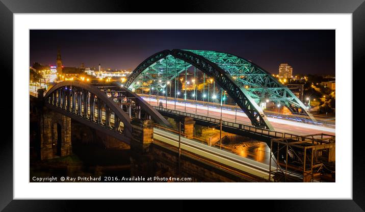 Wearmouth Bridge Framed Mounted Print by Ray Pritchard