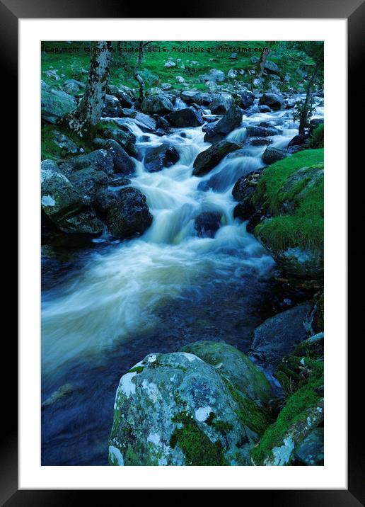 WELSH RIVER. Framed Mounted Print by andrew saxton