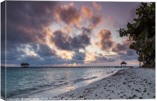 Dawn on the beach of Cayo Guillermo Canvas Print by Jason Wells