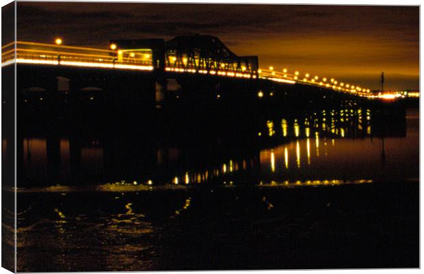 Kincardine bridge by night Canvas Print by Fiona McLellan