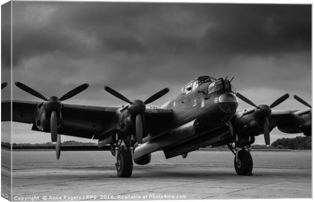 Avro Lancaster NX611 Just Jane  Canvas Print by Anne Rogers LRPS