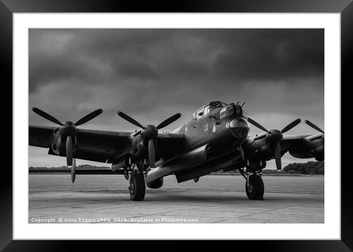 Avro Lancaster NX611 Just Jane  Framed Mounted Print by Anne Rogers LRPS