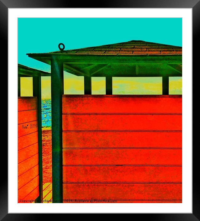 Beach huts Framed Mounted Print by Richard Harris