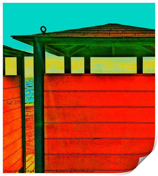 Beach huts Print by Richard Harris