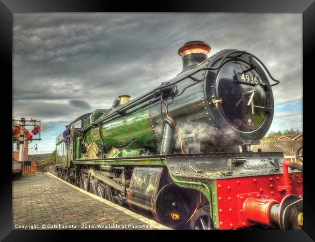 Steam Locomotive 4936 `Kinlet hall` Framed Print by Catchavista 