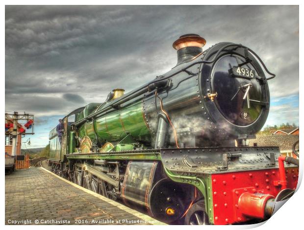 Steam Locomotive 4936 `Kinlet hall` Print by Catchavista 