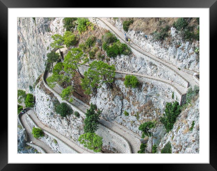 Capri mountain road Framed Mounted Print by Ranko Dokmanovic