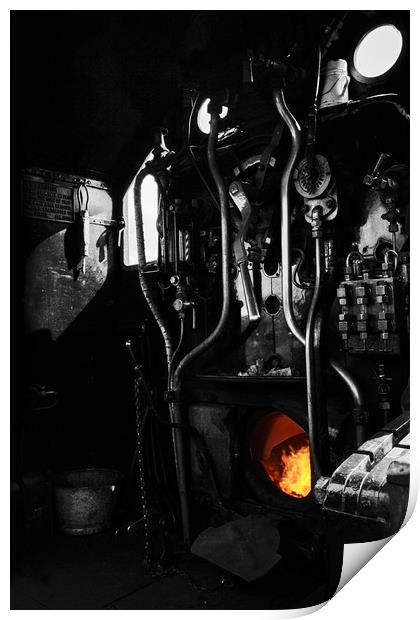 On the steam train footplate Print by Oxon Images