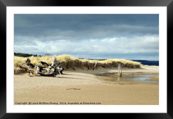 Distant Shoreline Framed Mounted Print by Laura McGlinn Photog