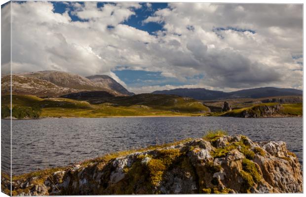 Loch Asynth with Ardvreck Castle Canvas Print by Thomas Schaeffer