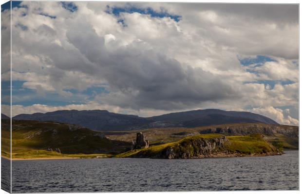 Loch Asynth with Ardvreck Castle Canvas Print by Thomas Schaeffer