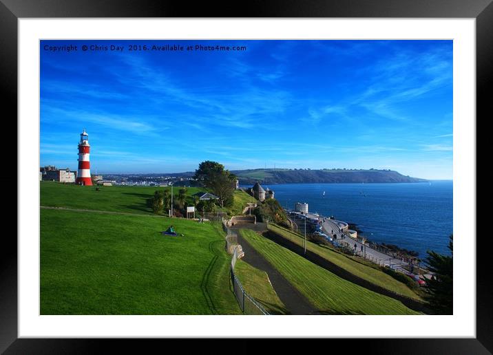 Plymouth Hoe and Sound Framed Mounted Print by Chris Day
