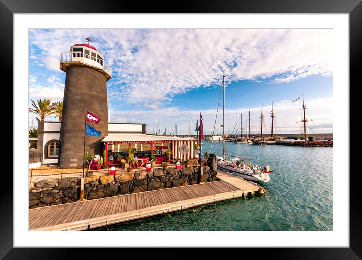 The Lighthouse at the Marina Rubicon  Framed Mounted Print by Naylor's Photography