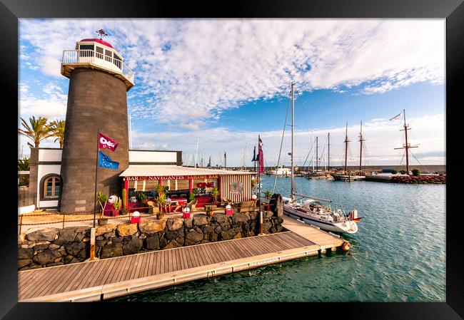 The Lighthouse at the Marina Rubicon  Framed Print by Naylor's Photography